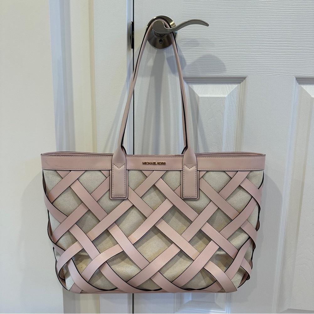Michael Kors Pink and Cream Tote Bag